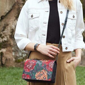 Patricia Nash Women's Lanza Fall Tapestry Cross Stitch Crossbody Bag